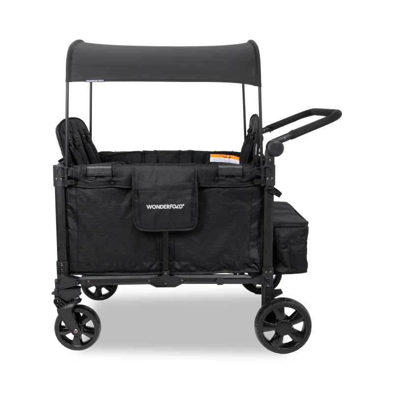 wonderfold w4 elite pro jet black stroller wagon for toddlers family vacation infant travel system