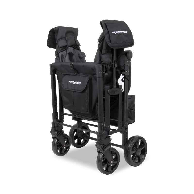 wonderfold w4 elite pro stroller wagon for toddlers jet black four seats 