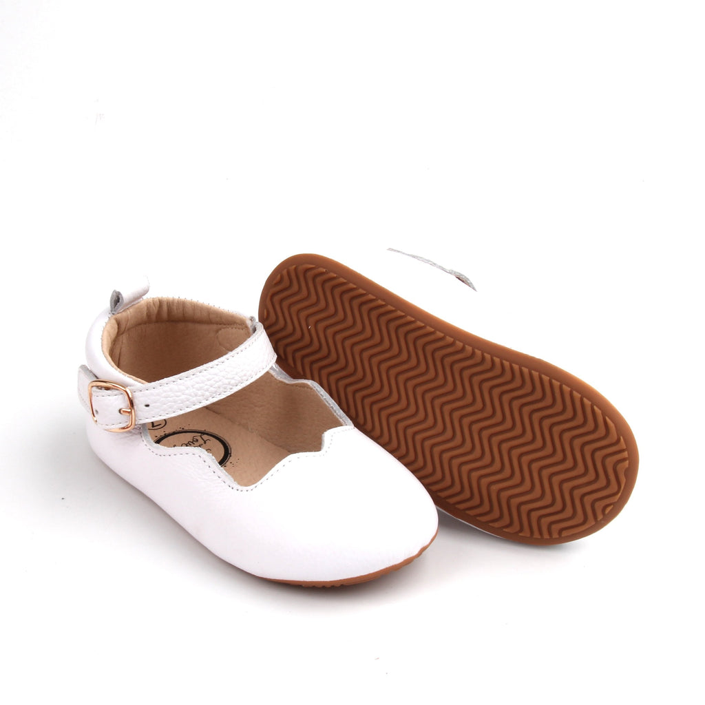 Little Love Bug White Olivia barefoot toddler shoes