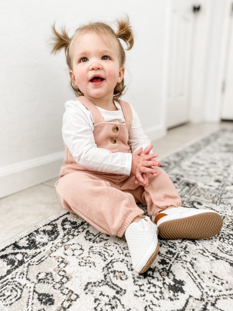 White Quinn slip-on casual shoes by Little Love Bug co.