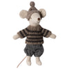 Maileg mouse grey brother winter ski set