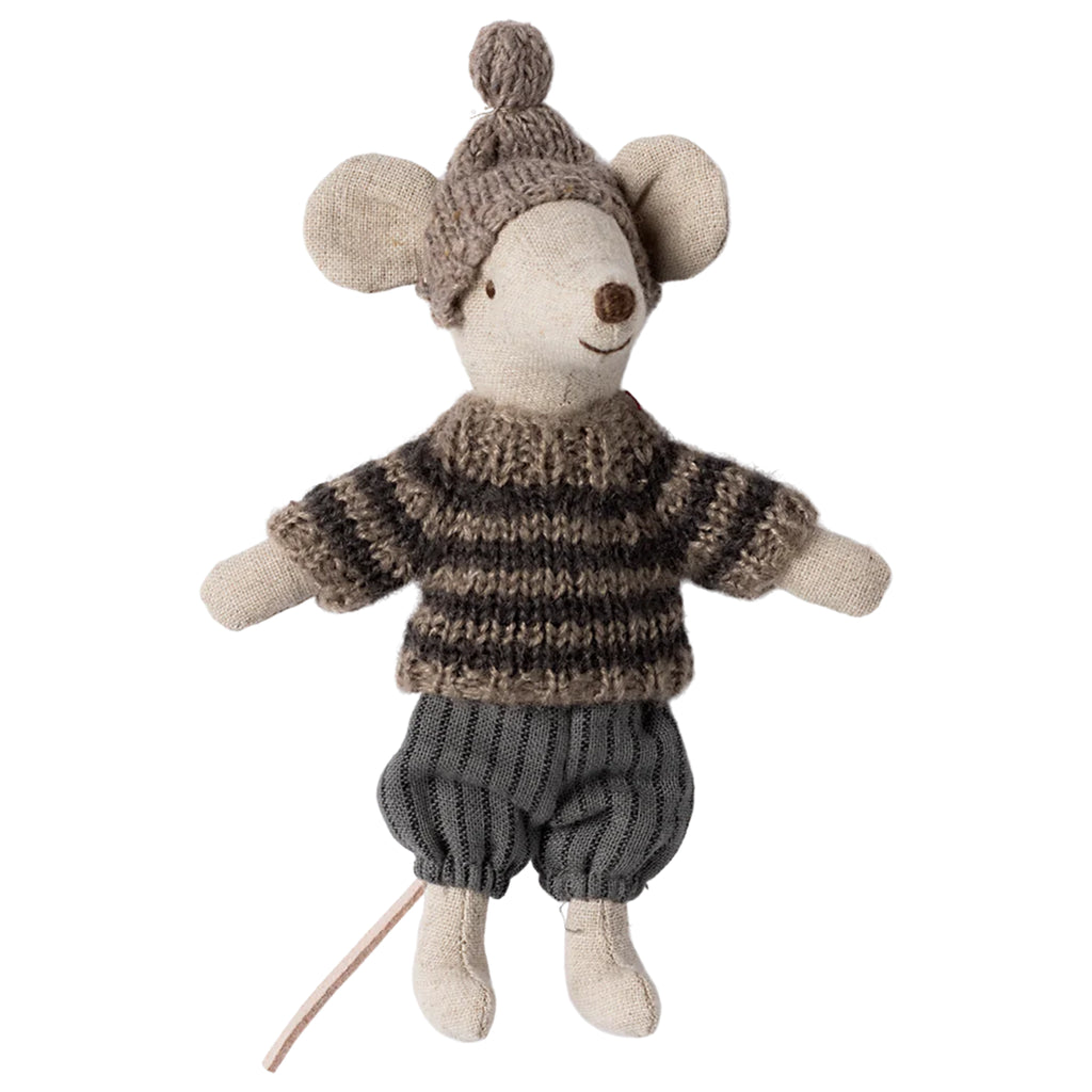 Maileg mouse grey brother winter ski set