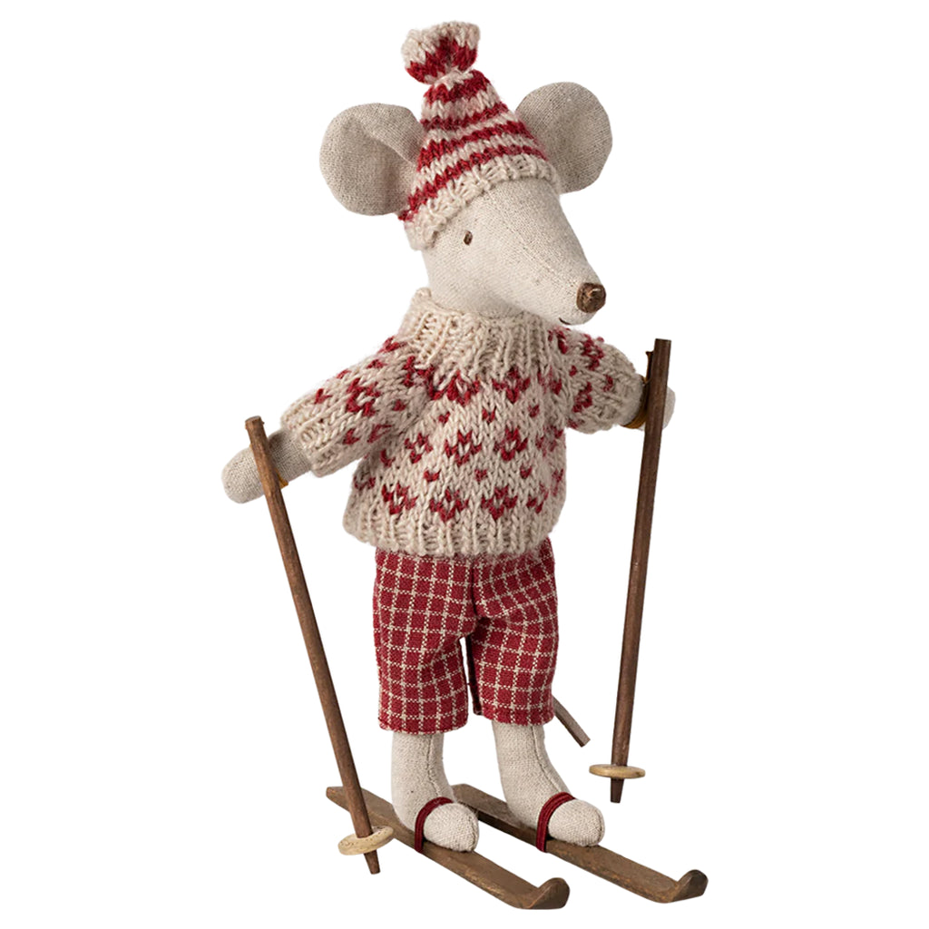 Maileg mouse house winter mum ski set