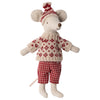 Maileg dollhouse winter mum ski set red