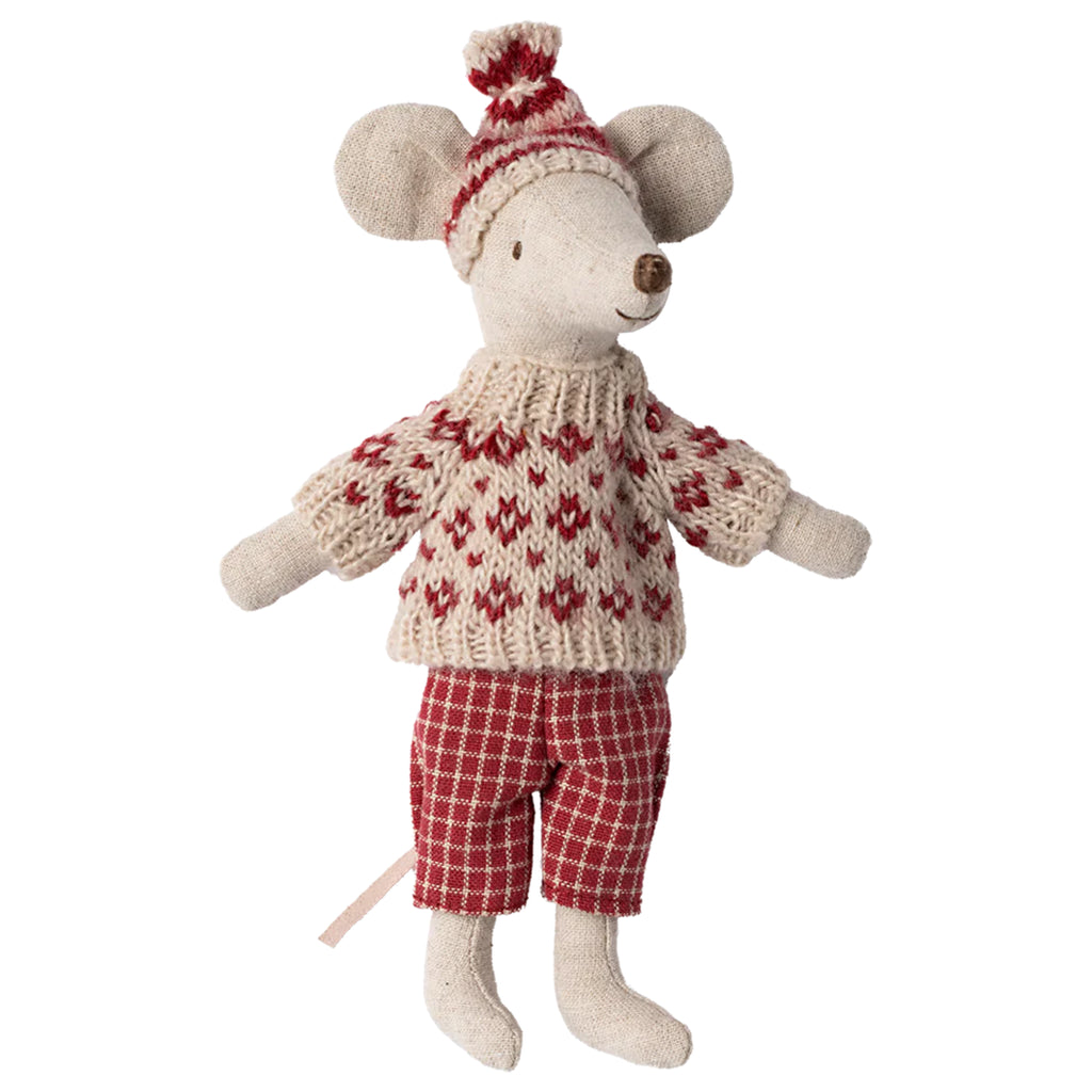 Maileg dollhouse winter mum ski set red