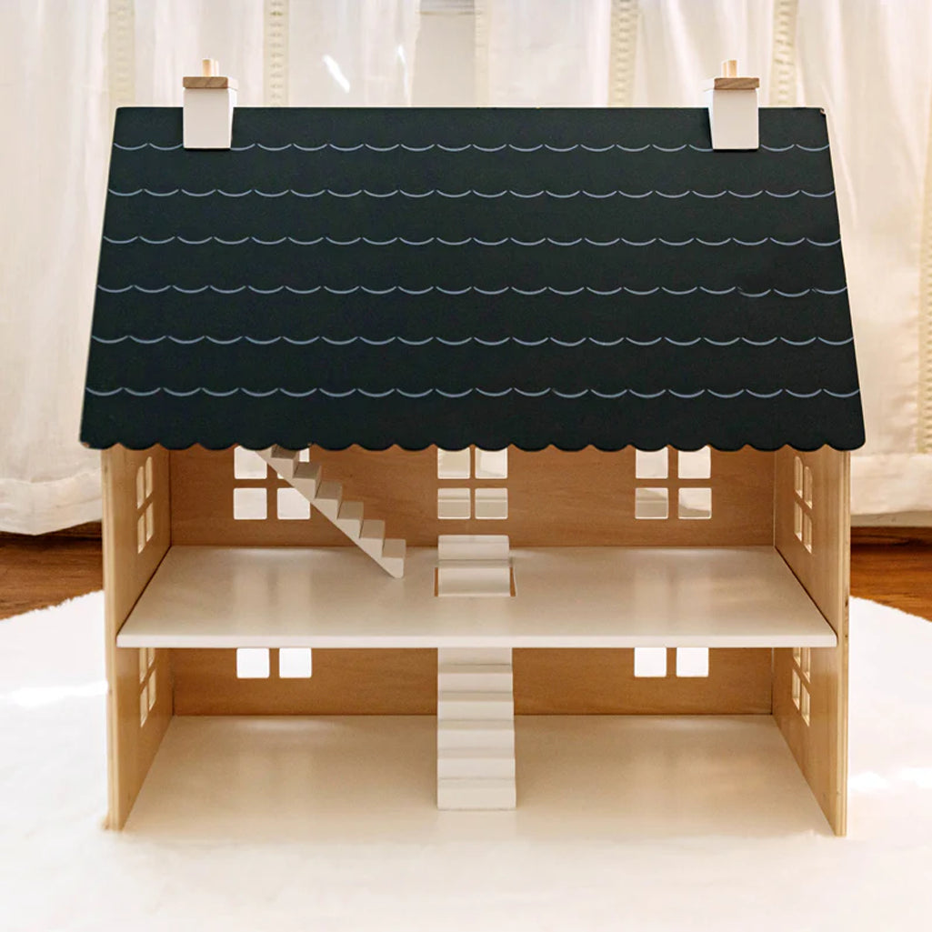 interior of wooden wonder and wise dollhouse 