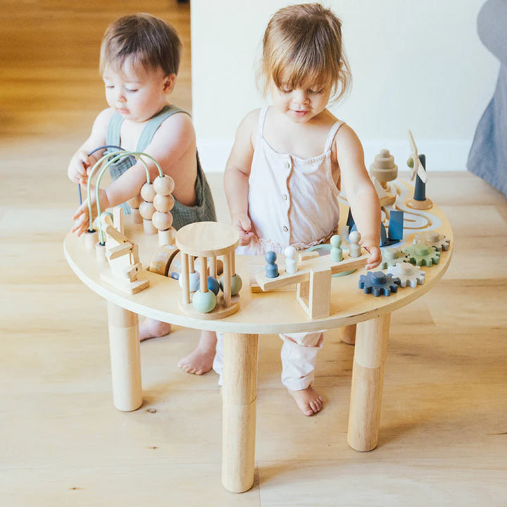 wonder and wise wooden baby table activity 