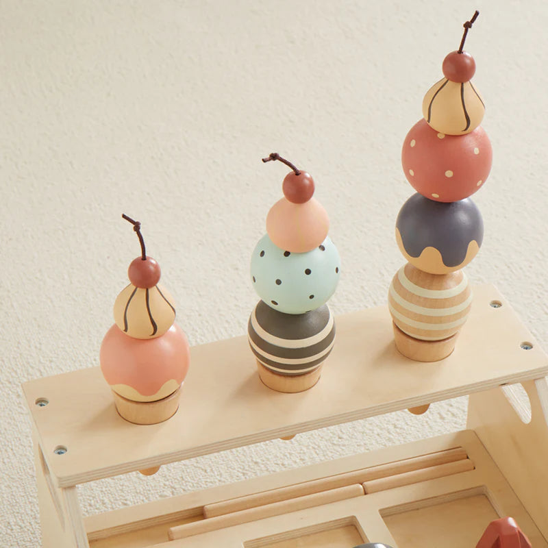 kids wooden ice cream wonder and wise playset