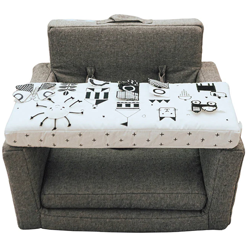 wonder and wise happy day square chair in black and white 