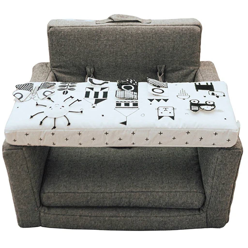 wonder and wise happy day square chair in black and white 