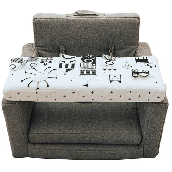 wonder and wise happy day square chair in black and white 