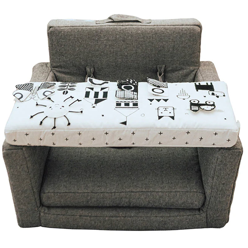 wonder and wise happy day square chair in black and white 