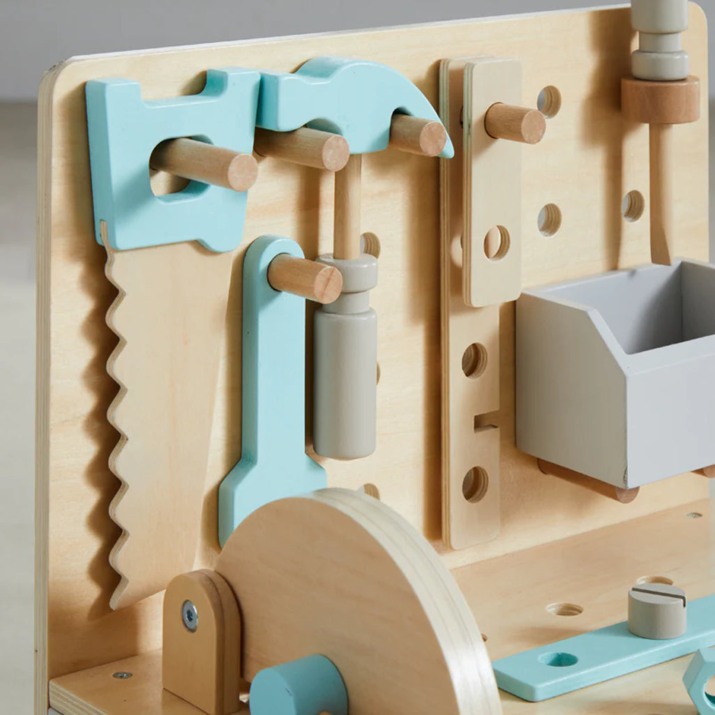 kids wooden tool set with wonder and wise work bench 