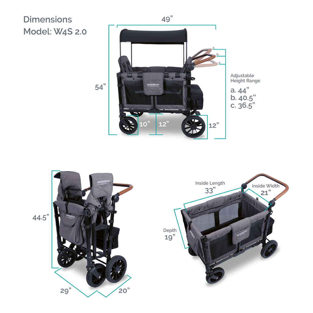 Wonderfold wagon stroller dimensions for gray w4