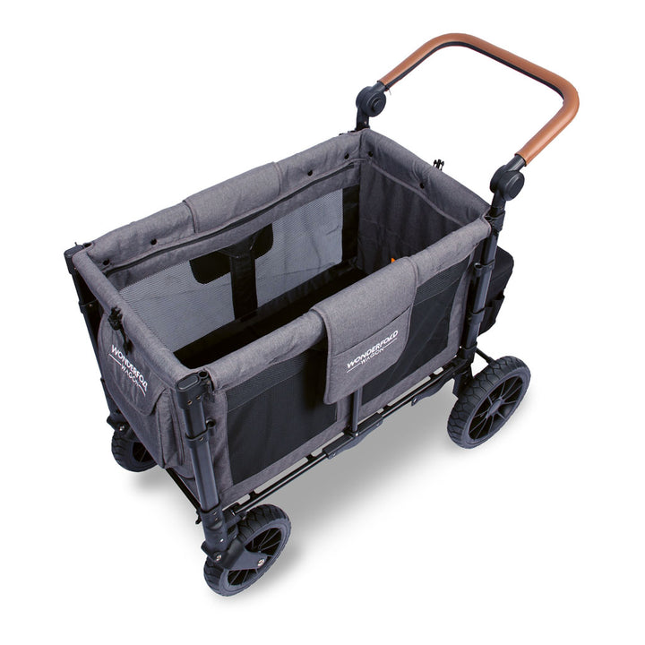 kids gray transport stroller wagon by wonderfold
