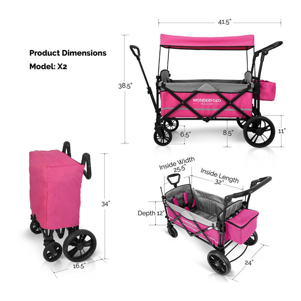 wonderfold kids folding wagon x2 dimensions 