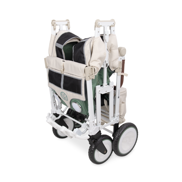 Retro VW bus stroller wagon for four in Sage Green, WonderFold VW4 Pro special edition