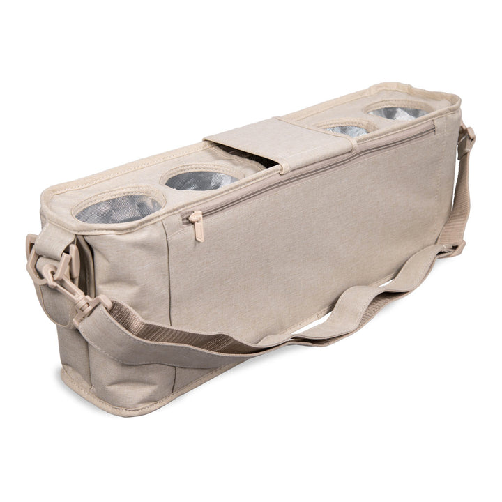 Neutral beige Wonderfold Parent Console with 4 cup holders, designed for stroller wagon convenience on every outing.