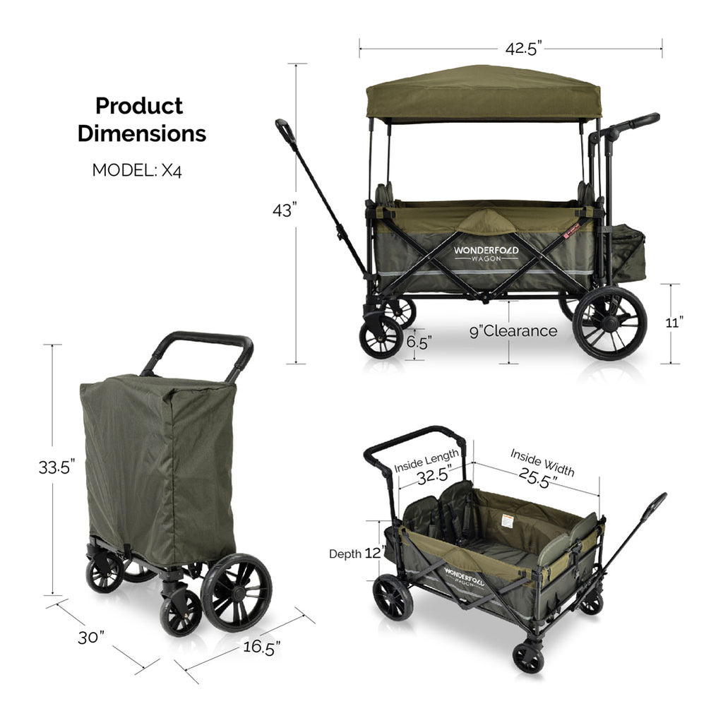 wonderfold wagon x4m measures