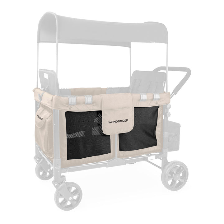 Freshen up your ride with the Wonderfold W4 Carriage Fabric in Sandy BeigeÑideal for wagon stroller families.