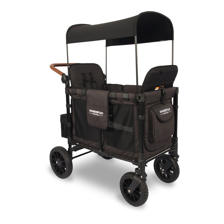 w2 stroller wagon luxe in black by wonderfold