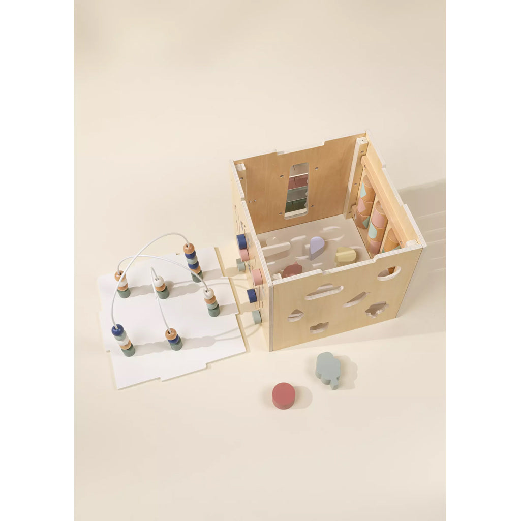 coco village wooden activity cube