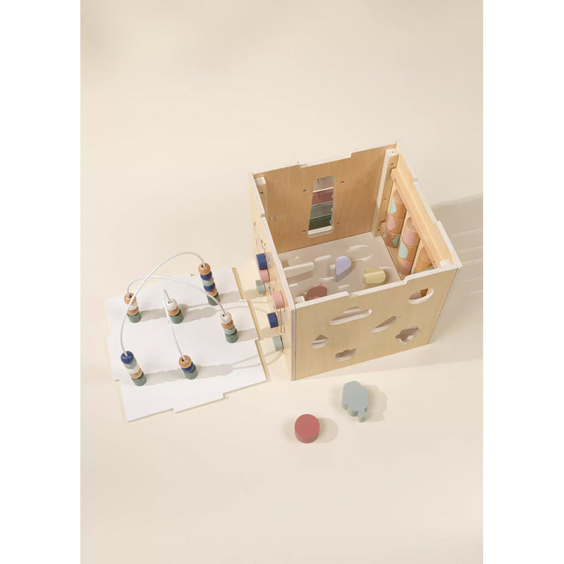 coco village wooden activity cube