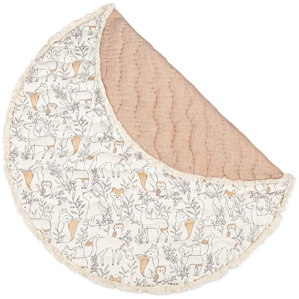 crane baby ezra woodland quilted playmat