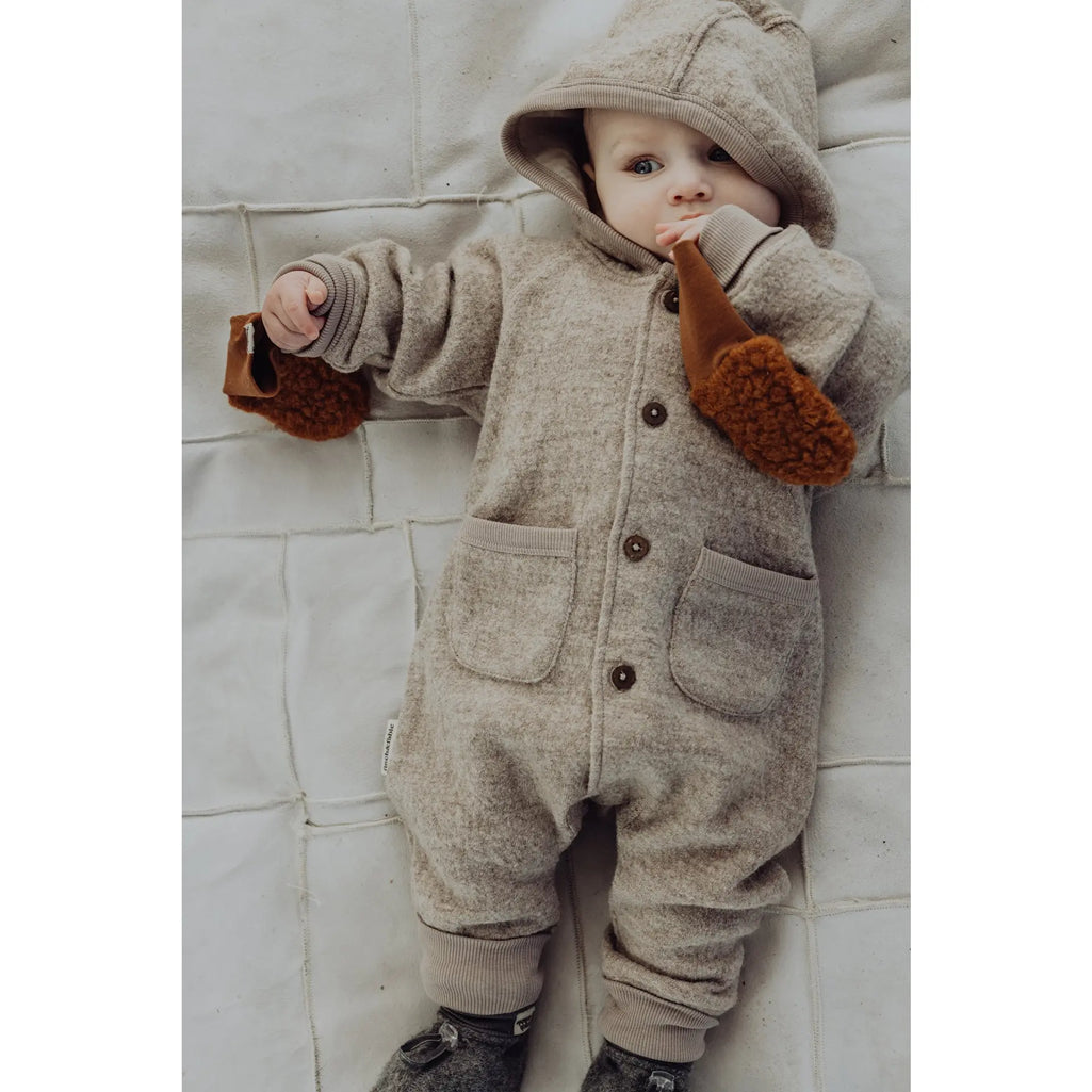 finch fable wool romper for babies