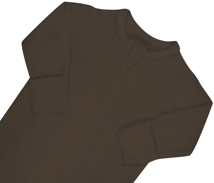 Kyte BabyÕs Espresso Zippered Footie features breathable fabric crafted for comfortable baby footie pajamas.