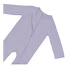 Up close image of the chest portion of the Kyte Zipper Romper is the color Taro.