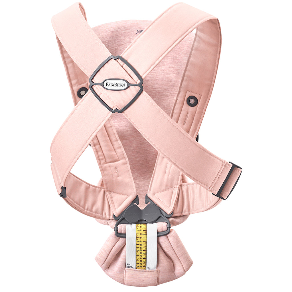 back straps of babybjorn infant baby carrier mini in light pink