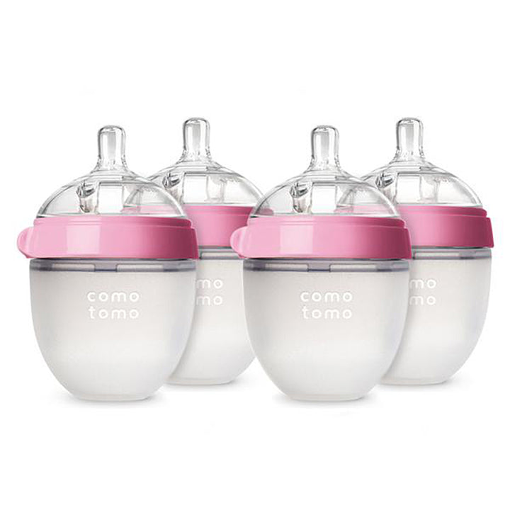 Comotomo bottles 4-pack pink 5oz for newborns and infants