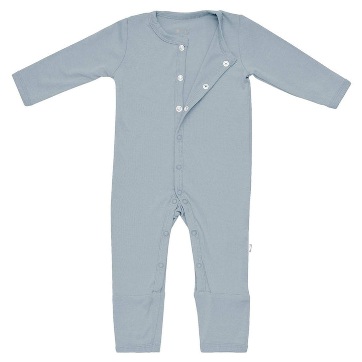 Kyte baby snap button baby romper in fog blue