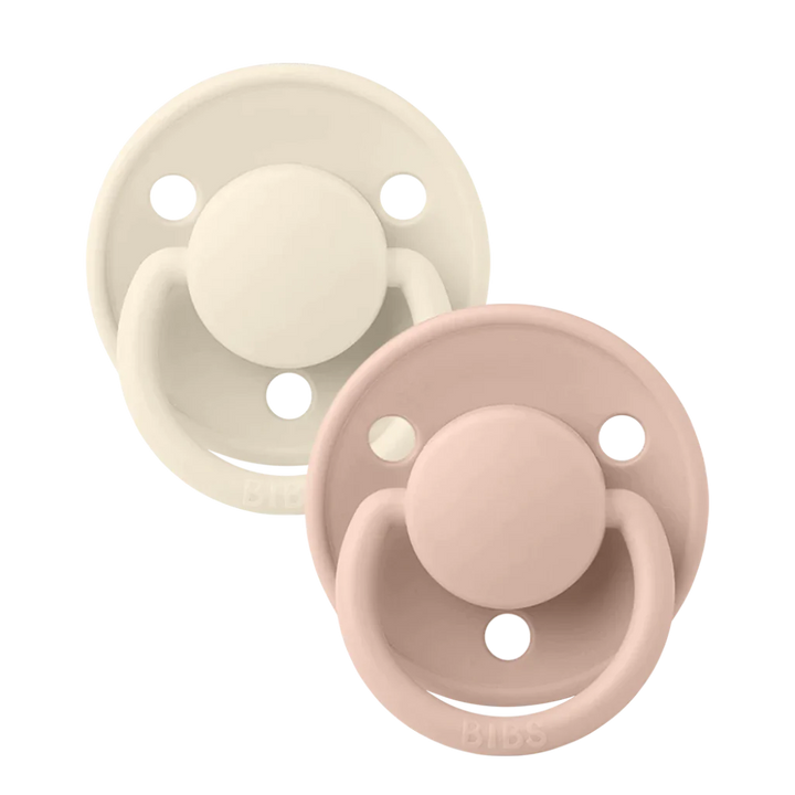 BIBS pacifiers delux 2 pack vanilla and blush binkies