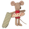 lifestyle_2, Maileg Little Sister Beach Mouse Cabin de Plage Children's Doll Set red stripe polkadot float