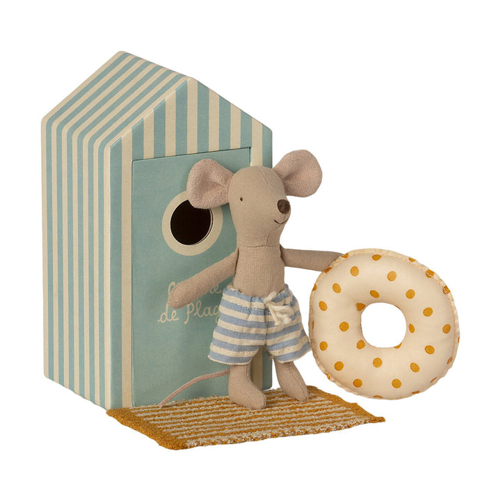 Maileg Little Brother Beach Mouse Cabin de Plage