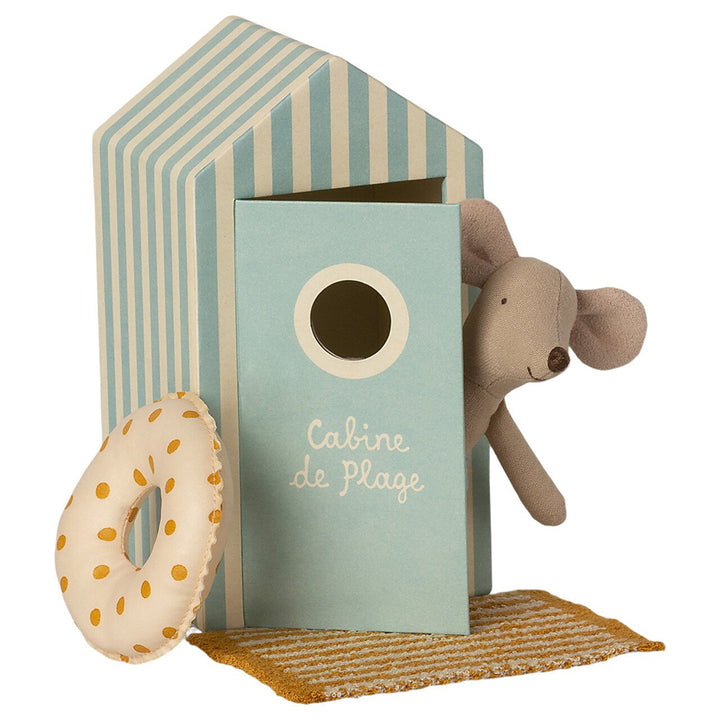 Maileg Little Brother Mouse Beach Cabin de Plage