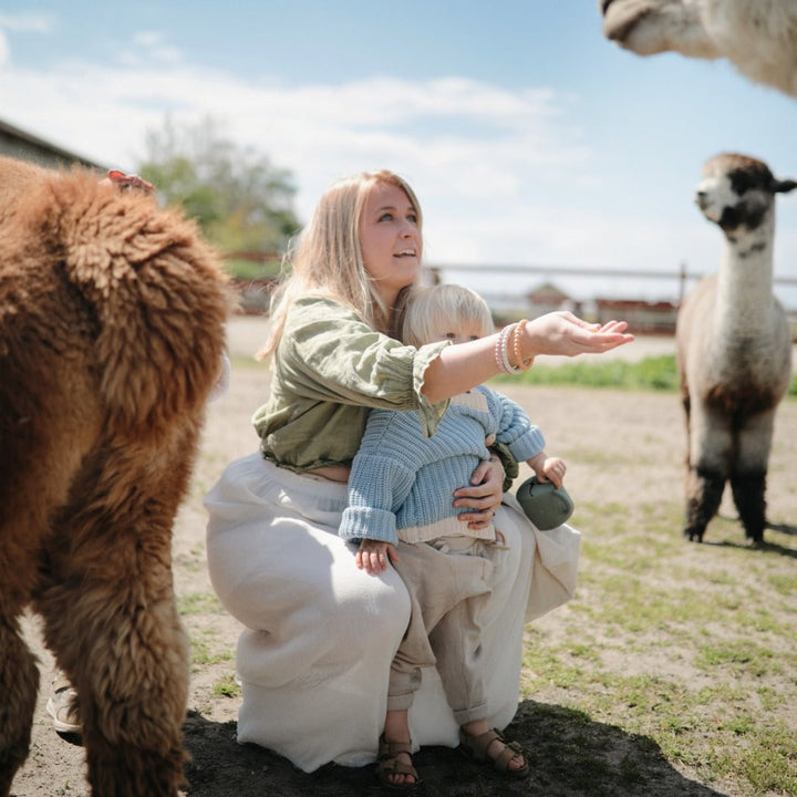 Mushie teether bracelet set combining function and style ideal for baby sensory development