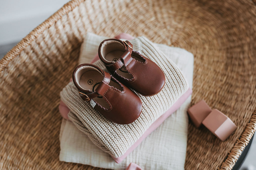 Little Love Bug Chocolate T Bar infant shoes 