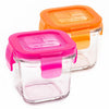 Wean Green Raspberry/Carrot Cubes Reusable Food Storage Container Set pink orange
