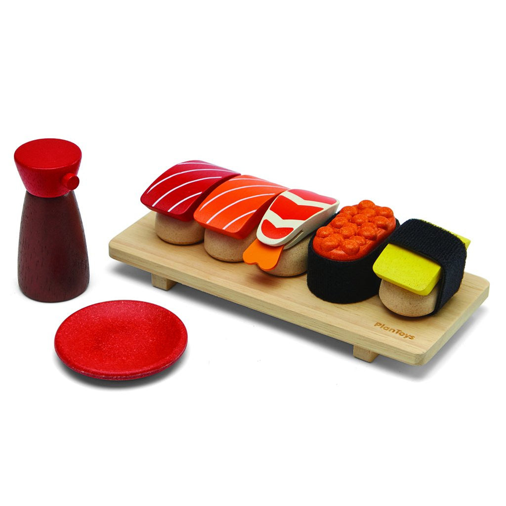 Plan Toys Sushi Set Children's Pretend Play Kitchen Food Set multicolored fish asian cuisine