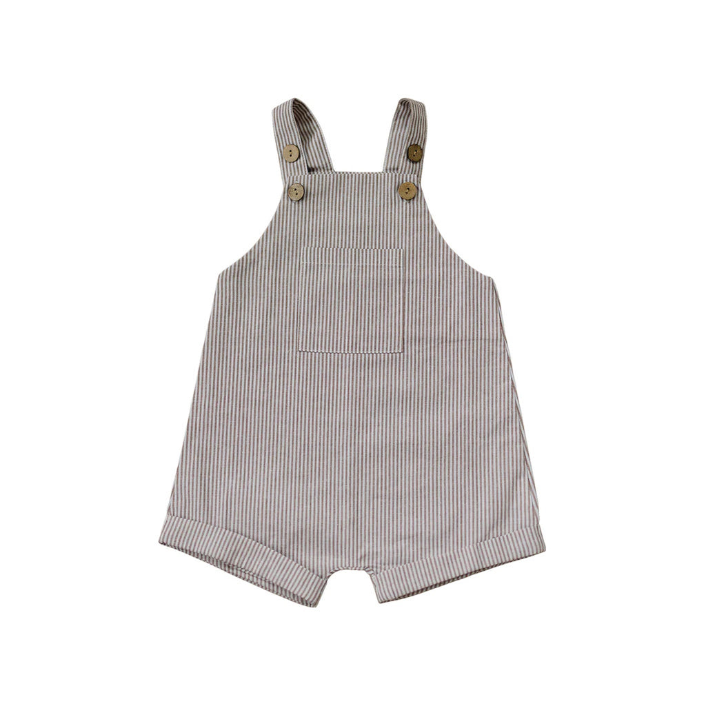 Mebie baby clothes pin striped overalls