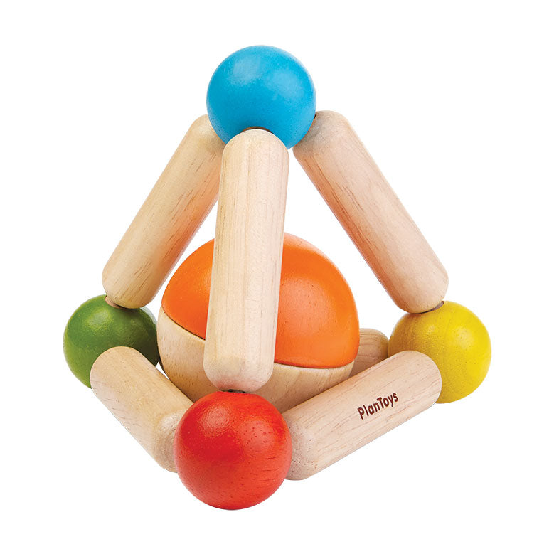 PlanToys Wooden Triangle Clutching Toy bright multicolored 