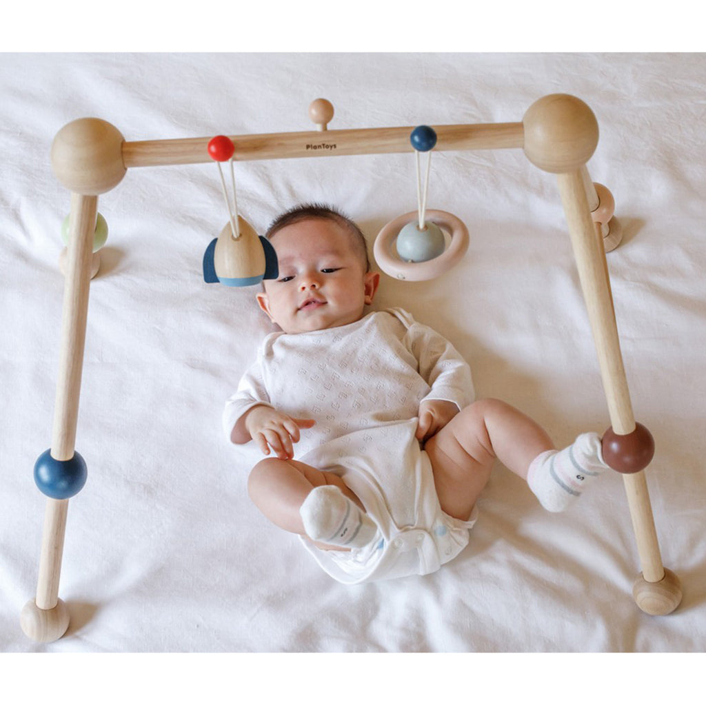 lifestyle_2, Plan Toys Orchard Play Gym Infant Baby Wooden Activity Structure Toy