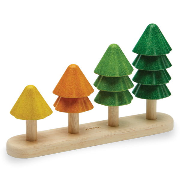 Plan Toys Sort & Count Trees Children's Wooden Early Learning Toy green orange yellow 