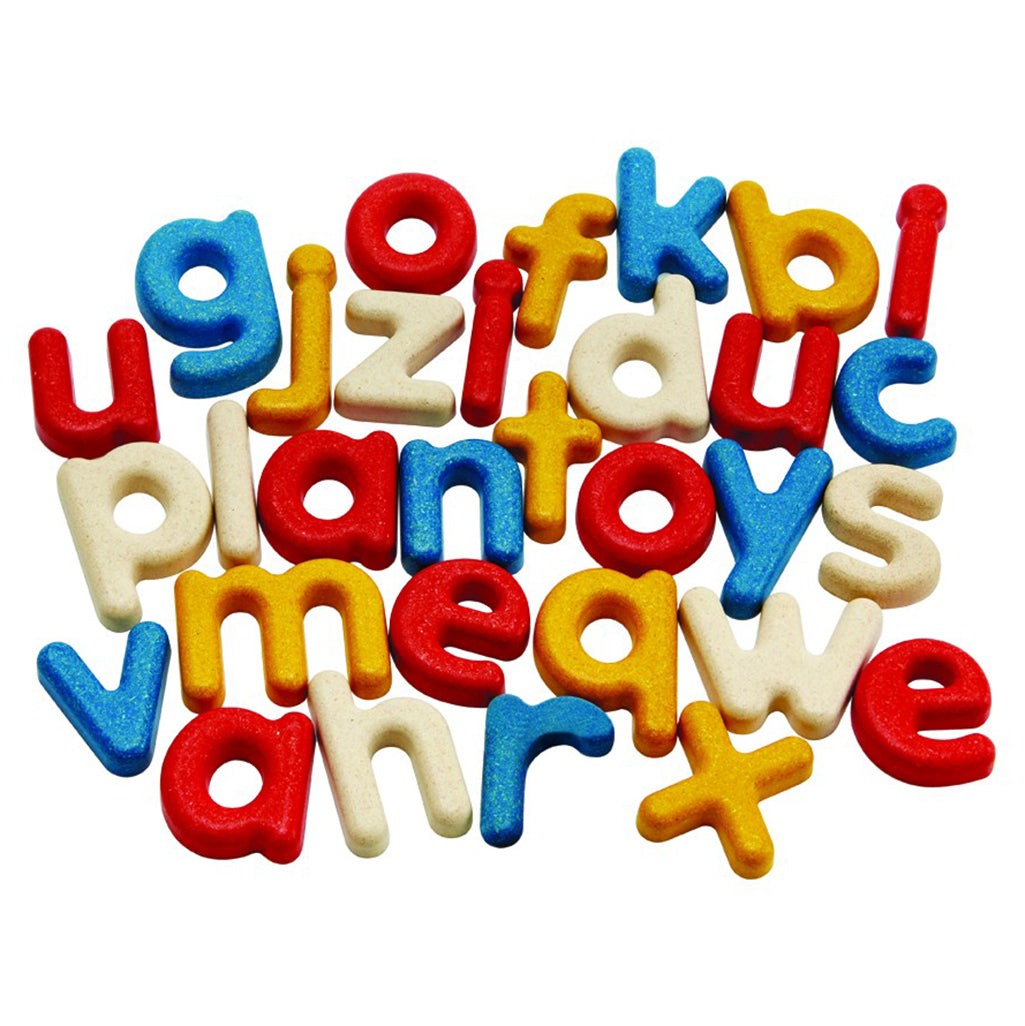 Plan Toys Lowercase Alphabet Block Set Children's Early Learning Toy multicolored