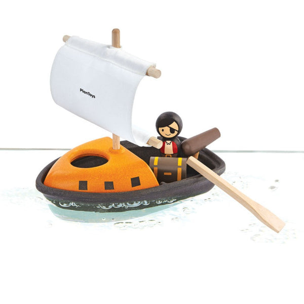 Plan Toys wooden pirate ship durable and fun bath toy boat for kids