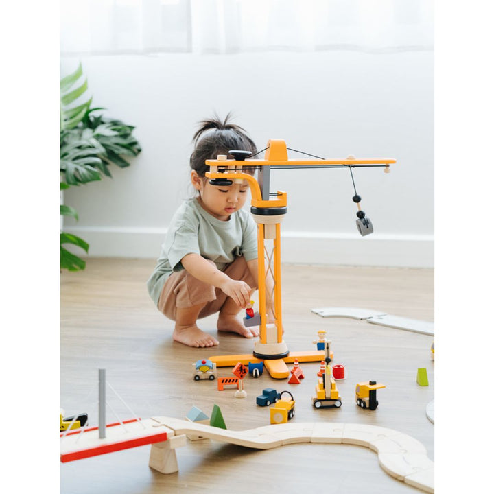 Best toddler toys from PlanWood, Bulldozer made with natural wood for safe and educational play.