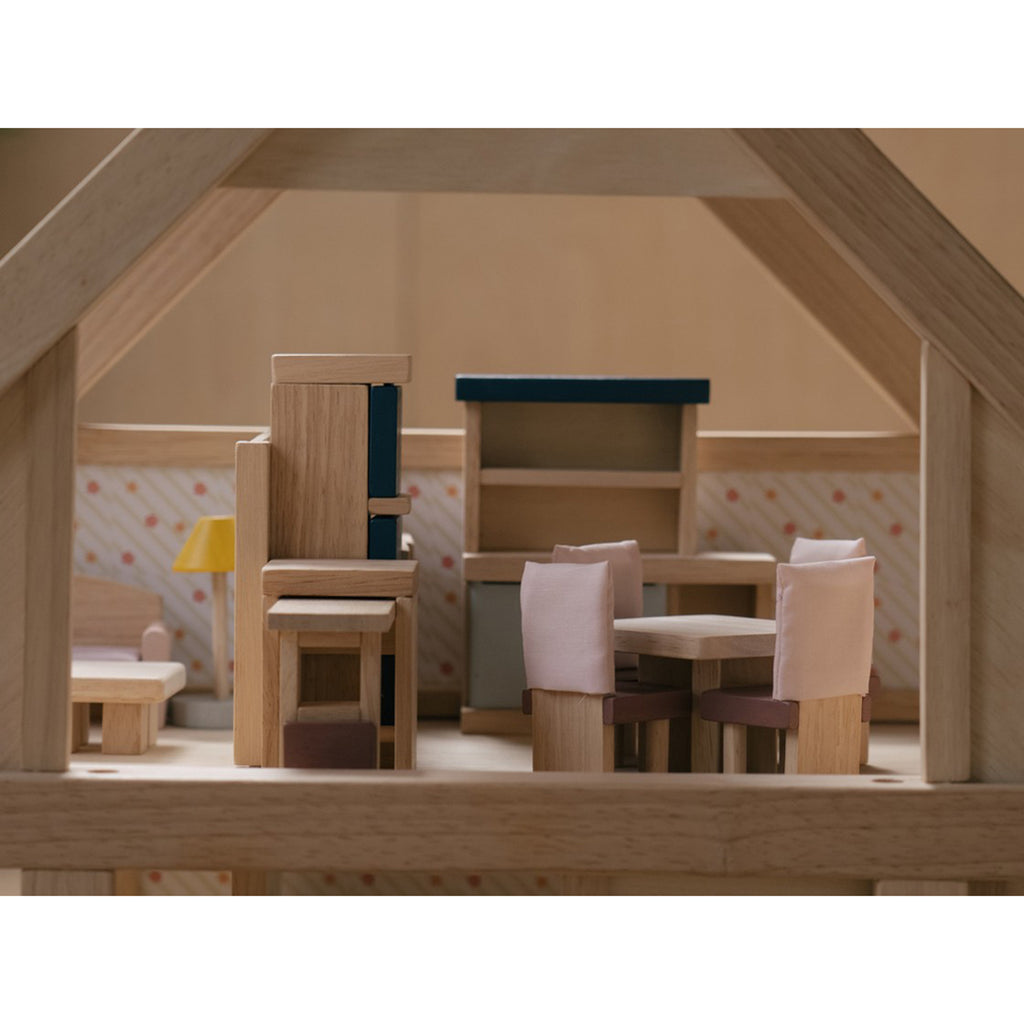 lifestyle_4, Plan Toys Orchard Dining Room Set Children's Dollhouse Accessory